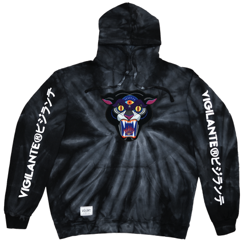 Panther Chenille Patch Hoodie Black